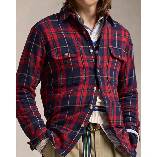 폴로 랄프로렌 Classic Fit Suede-Patch Plaid Workshirt