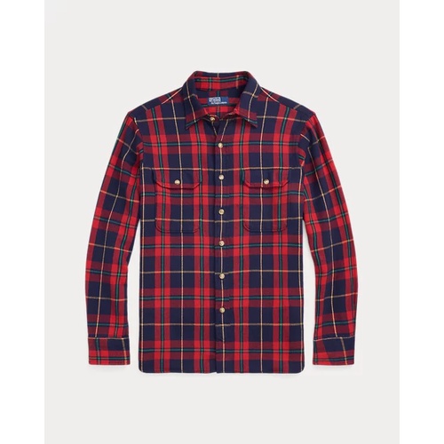 폴로 랄프로렌 Classic Fit Suede-Patch Plaid Workshirt