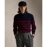 Striped Waffle-Knit Crewneck