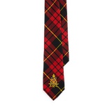 Crest-Embroidered Tartan Wool Tie