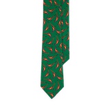 Pheasant-Print Wool Challis Tie