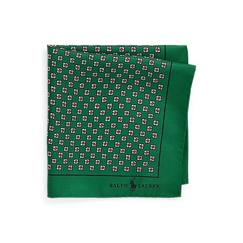 폴로 랄프로렌 Block-Print Silk Twill Pocket Square