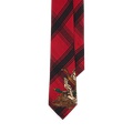 Plaid Duck-Print Wool Challis Tie