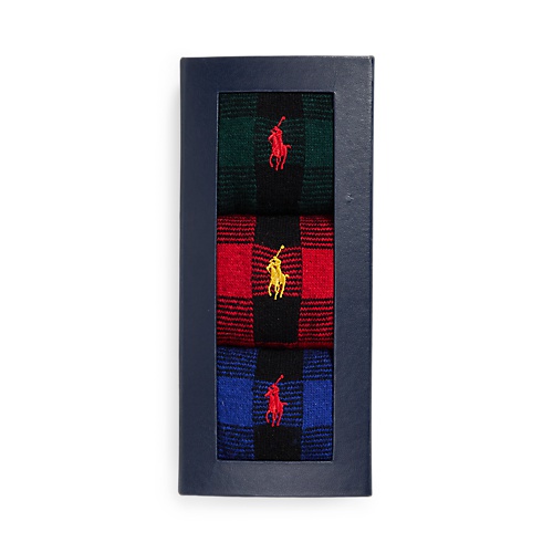 폴로 랄프로렌 Buffalo Check Wool-Blend 3-Sock Gift Set