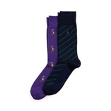 Allover Pony & Striped Sock 2-Pack