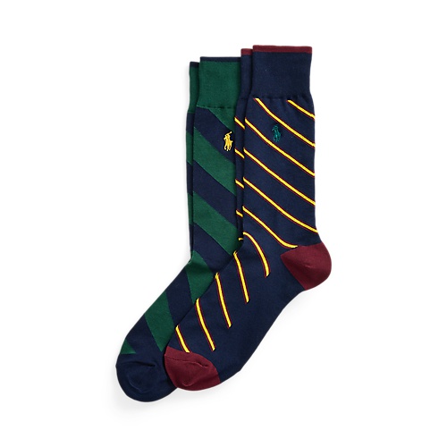 폴로 랄프로렌 Repp-Stripe Trouser Sock 2-Pack