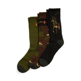 Camo Cotton-Blend Crew Sock 3-Pack