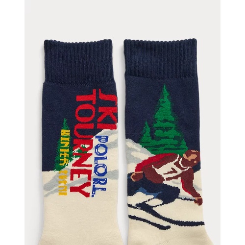 폴로 랄프로렌 Ski-Graphic Cotton-Blend Crew Socks