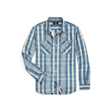 Indigo Plaid Cotton-Linen Workshirt