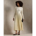 Sweater-Bodice Long-Sleeve Dress