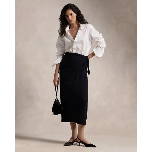 폴로 랄프로렌 Wool Crepe Wrap Skirt