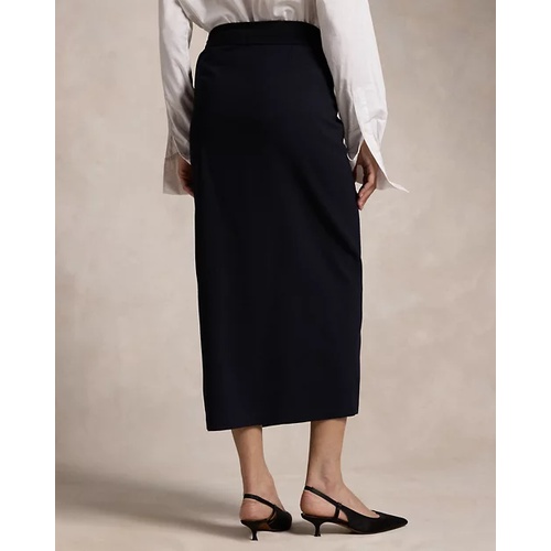 폴로 랄프로렌 Wool Crepe Wrap Skirt