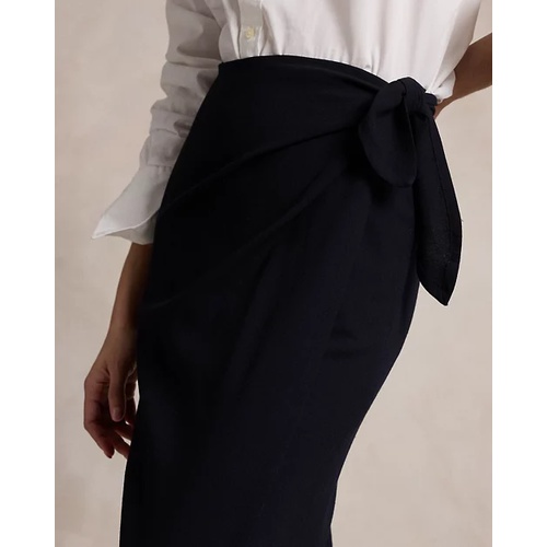 폴로 랄프로렌 Wool Crepe Wrap Skirt