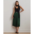 Pleated Satin Charmeuse Skirt