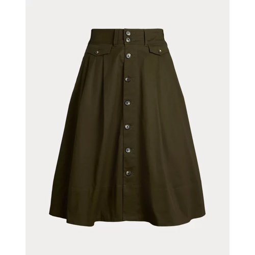 폴로 랄프로렌 Button-Front Micro-Sanded Twill Skirt