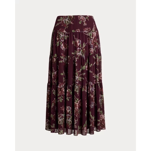 폴로 랄프로렌 Floral Crinkle Georgette Tiered Skirt