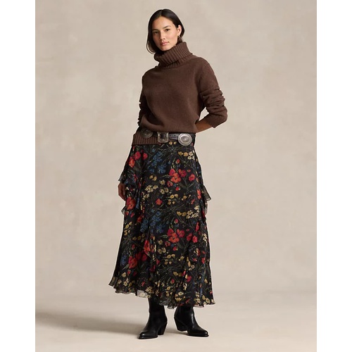 폴로 랄프로렌 Floral Ruffle-Trim Georgette Wrap Skirt