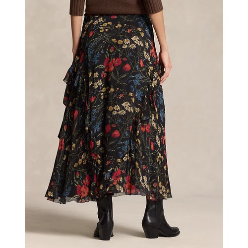 폴로 랄프로렌 Floral Ruffle-Trim Georgette Wrap Skirt