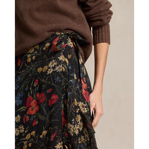 폴로 랄프로렌 Floral Ruffle-Trim Georgette Wrap Skirt