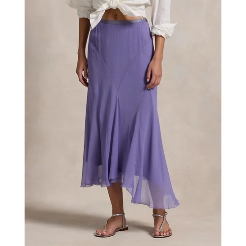 폴로 랄프로렌 Crinkled Silk Paneled Skirt