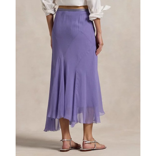 폴로 랄프로렌 Crinkled Silk Paneled Skirt