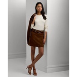 Goat-Suede Pencil Miniskirt