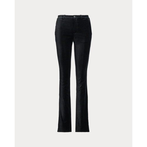 폴로 랄프로렌 High-Rise Stretch Velvet Boot Trouser