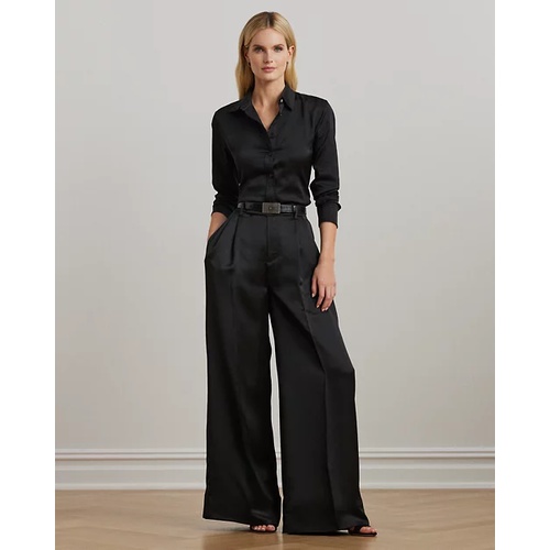 폴로 랄프로렌 Pleated Satin Charmeuse Wide-Leg Pant