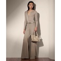 Isaiah Herringbone Jersey Wide-Leg Pant