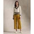 Corduroy Wide-Leg Cropped Pant