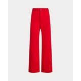 Stretch Cotton Twill Wide-Leg Crop Pant