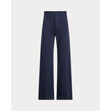 Stretch Cotton Twill Wide-Leg Pant