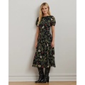 Floral Georgette Puff-Sleeve Dress