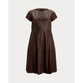 Lambskin Fit-and-Flare Dress