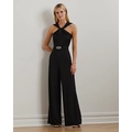 Belted Jersey Twist-Front Jumpsuit