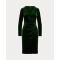 Stretch Velvet Surplice Dress