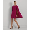 Cape Georgette Cocktail Dress