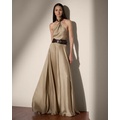 Sherri Metallic Gauze Evening Dress