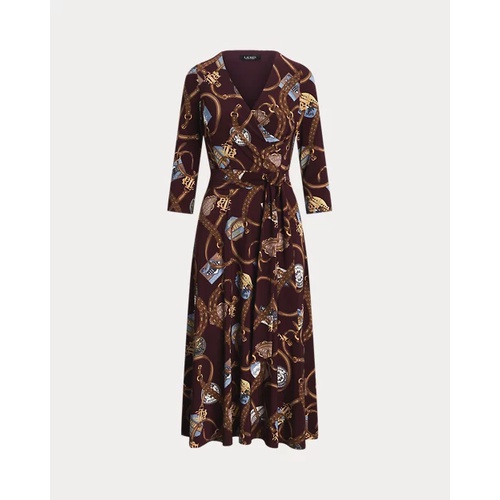 폴로 랄프로렌 Belting-Print Surplice Jersey Dress