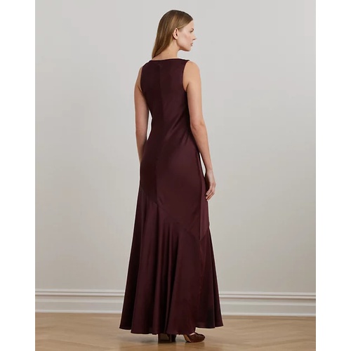 폴로 랄프로렌 Bow-Trim Charmeuse Cowlneck Gown