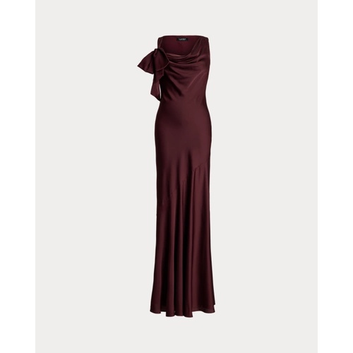 폴로 랄프로렌 Bow-Trim Charmeuse Cowlneck Gown