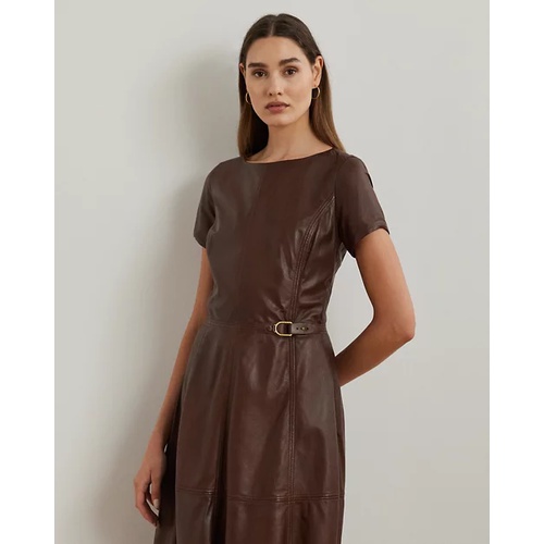 폴로 랄프로렌 Lambskin Fit-and-Flare Dress