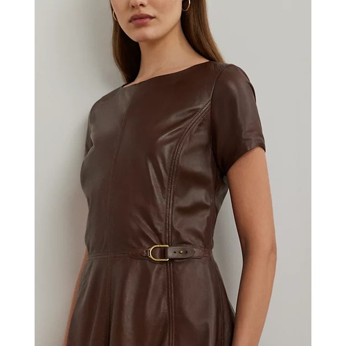 폴로 랄프로렌 Lambskin Fit-and-Flare Dress