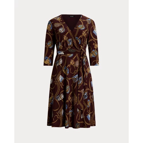 폴로 랄프로렌 Belting-Print Surplice Jersey Dress