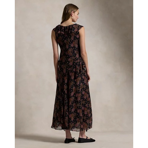 폴로 랄프로렌 Floral Ruffle-Trim Georgette Maxidress