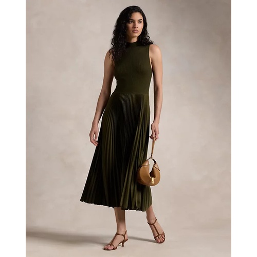 폴로 랄프로렌 Pleated Sleeveless Mockneck Dress