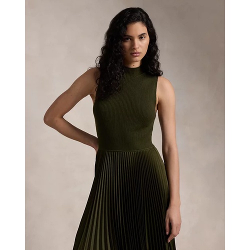 폴로 랄프로렌 Pleated Sleeveless Mockneck Dress