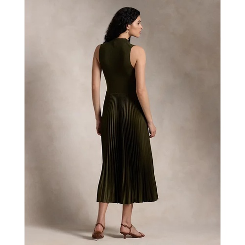 폴로 랄프로렌 Pleated Sleeveless Mockneck Dress