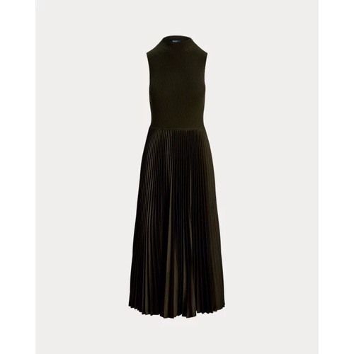 폴로 랄프로렌 Pleated Sleeveless Mockneck Dress