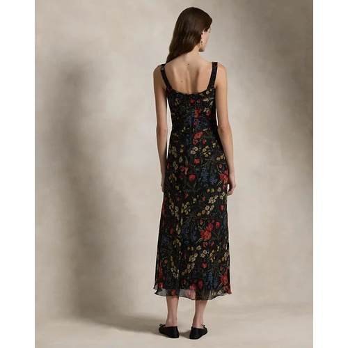 폴로 랄프로렌 Floral Corset Chiffon Maxidress